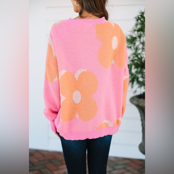Look Out Pink Floral Sweater - Picture 3 of 5